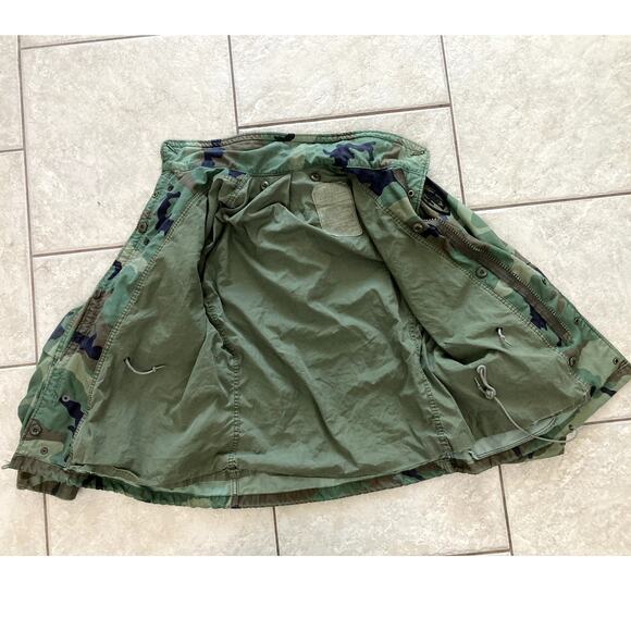 Vintage Military Jacket Army Mens Small Camouflage Coat Uniform Green - Picture 8 of 12